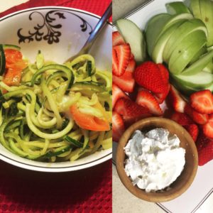 Zoodles, Fresh Fruit & Whipped Cream