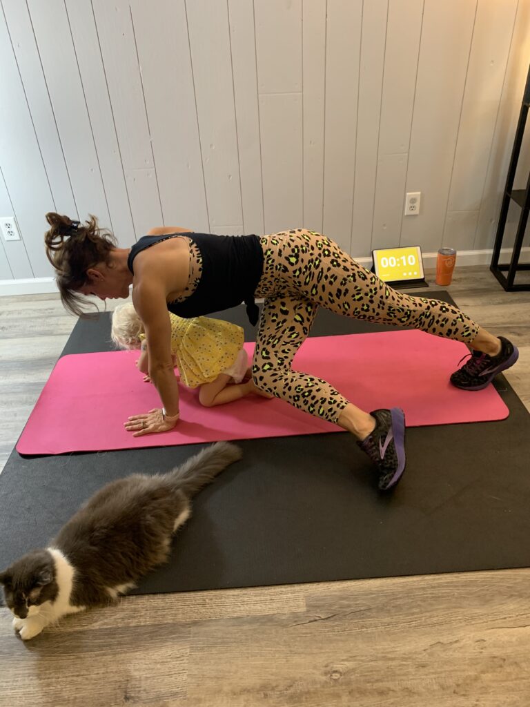 Working out at home with my baby and cat