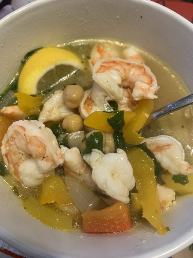 Lemon Pepper Shrimp Vegetable Soup