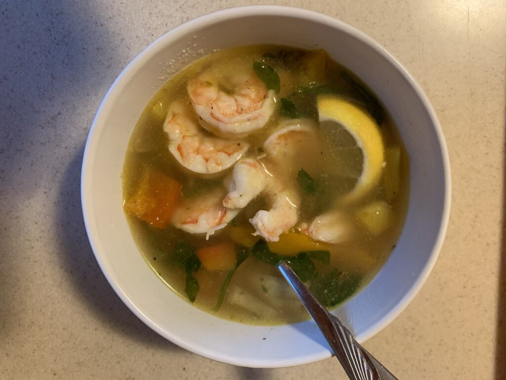 Lemon Pepper Shrimp Vegetable Soup