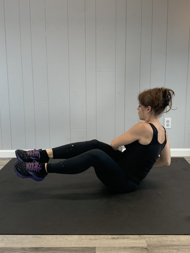 Knee Drop Boat with dumbbell: Core Exercise