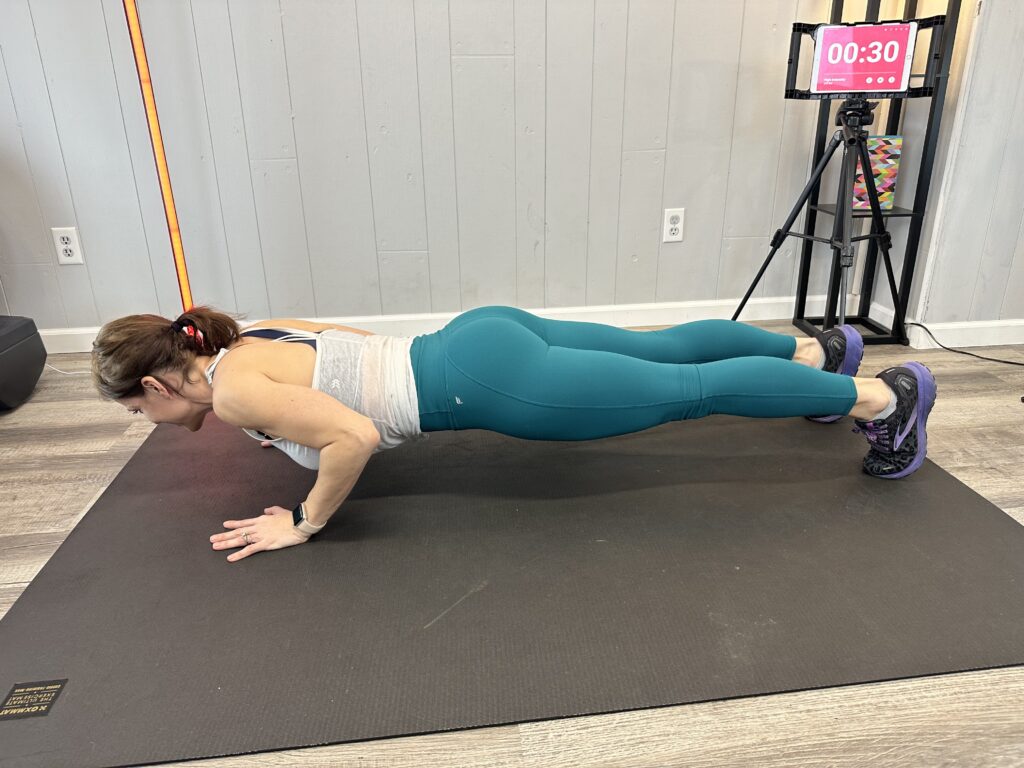 Demonstrating a push-up