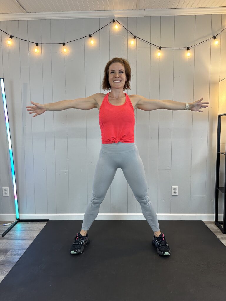 Wide Leg Cross Heel Tap Exercise Demonstration